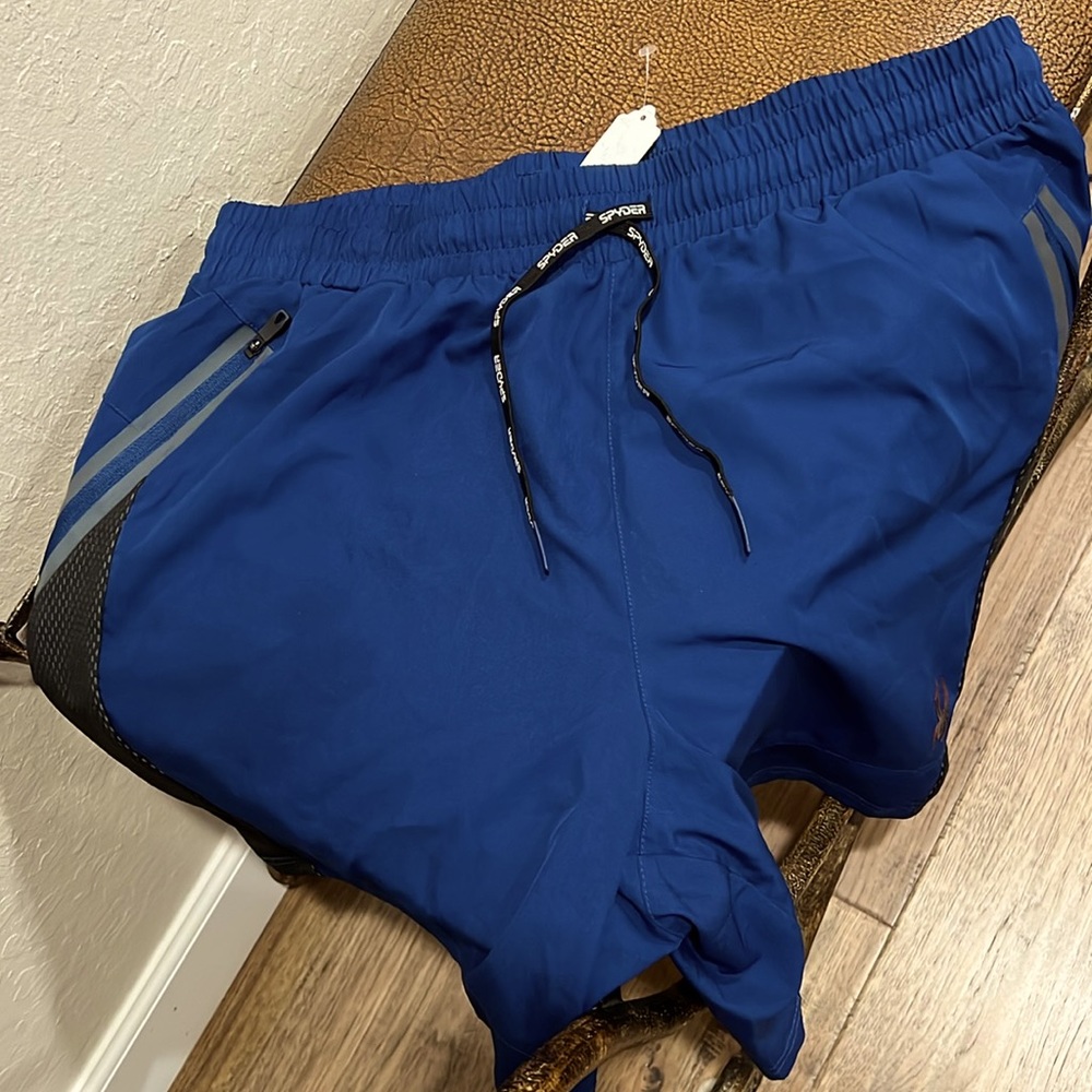 Brand New Spyder Sports Active Shorts Royal Blue & Gray trim on the pockets!